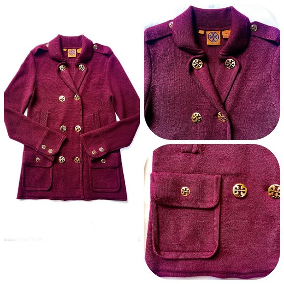 Tory Burch Jackets & Blazers - Auc Tory Burch Merino Wool knit double-breasted jacket/cardigan